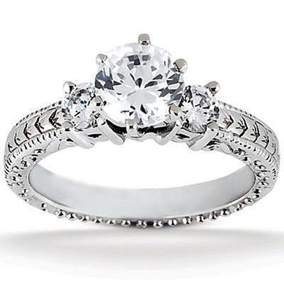 natural round diamond 3.20ct ring front view