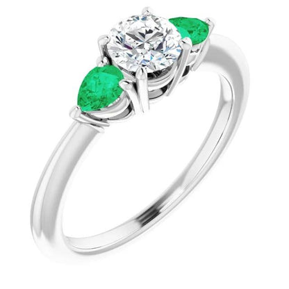 Three-Stone Diamond Engagement Ring 1.50 Carats Three Stone Ring