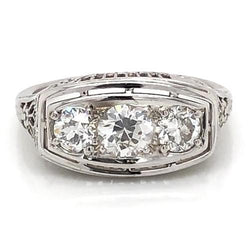 3 Stone Diamond Engagement Ring 1.75 Carats Vintage Style Jewelry