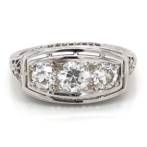 Three Stone Diamond Engagement Ring 1.75 Carats Prong Set Women Jewelry Three Stone Ring