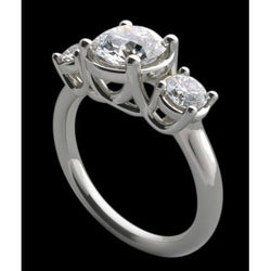 Three Stone Diamond Lucida 2.50 Carat Engagement Ring White Gold
