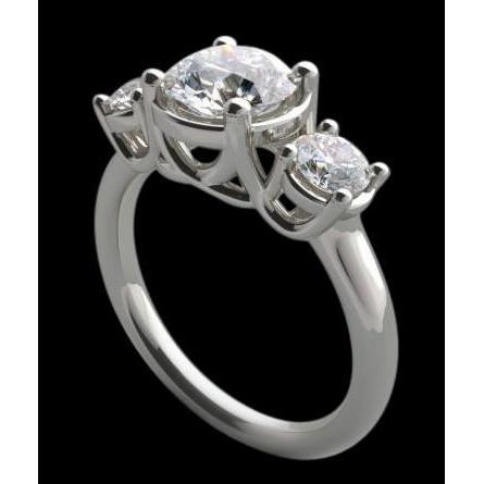 Three Stone Diamond Lucida Ring 2.50 Carat Diamonds Engagement Ring Gold Three Stone Ring