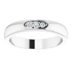 Three-Stone Diamond Men's Ring 0.50 Carats White Gold Jewelry New