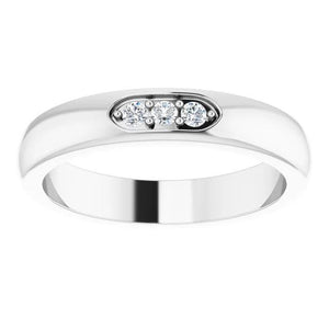 Three-Stone Diamond Men'S Ring 0.50 Carats White Gold Jewelry New Mens Ring