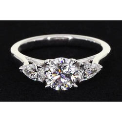 Three Stone Engagement Ring 4 Prong Set Jewelry 2 Carats