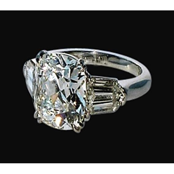 Three Stone Women Anniversary Ring  Diamond White Gold Jewelry 1.65 Carat Three Stone Ring