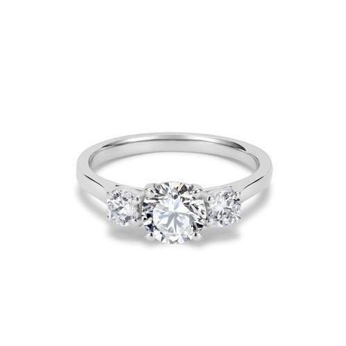 Three Stone2.70 Ct Round Cut Diamonds Anniversary Ring White Gold 14K Three Stone Ring