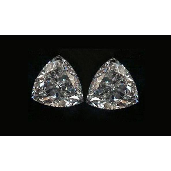 Trianlge Trillion 2Ct Loose Diamonds Pair G Si Matching Diamond