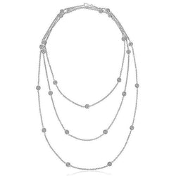 Triple Chain 18” Yard Of 8.75 Ct Diamonds Necklace