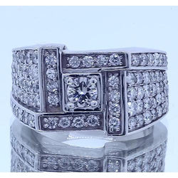 Vintage Look Men’s Ring Round Diamond Jewelry 3 Carats
