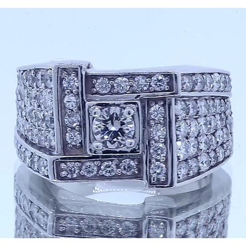 Vintage Look Men’S Ring Round Diamond Jewelry 3 Carats Mens Ring