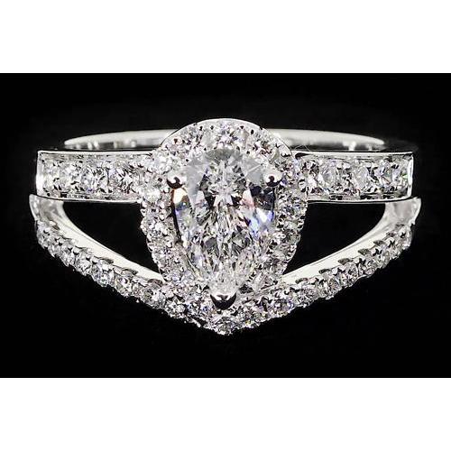 Vintage Type Pear Cut Diamond Anniversary Ring