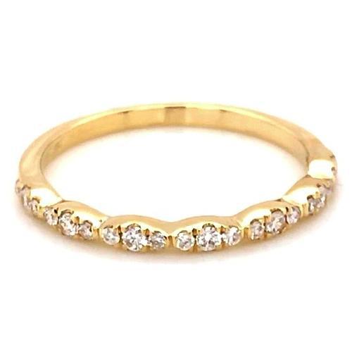 Wedding Anniversary Band 0.50 Carats Round Diamond Yellow Gold 14K Band
