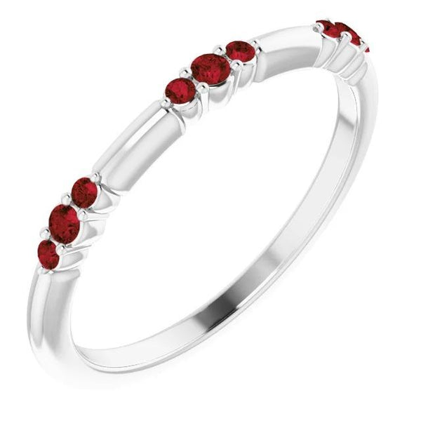 Wedding Band 0.60 Carats Ruby Women Jewelry Gemstone Ring