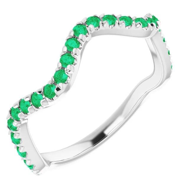 Wedding Band 1.20 Carats Columbian Green Emerald Band