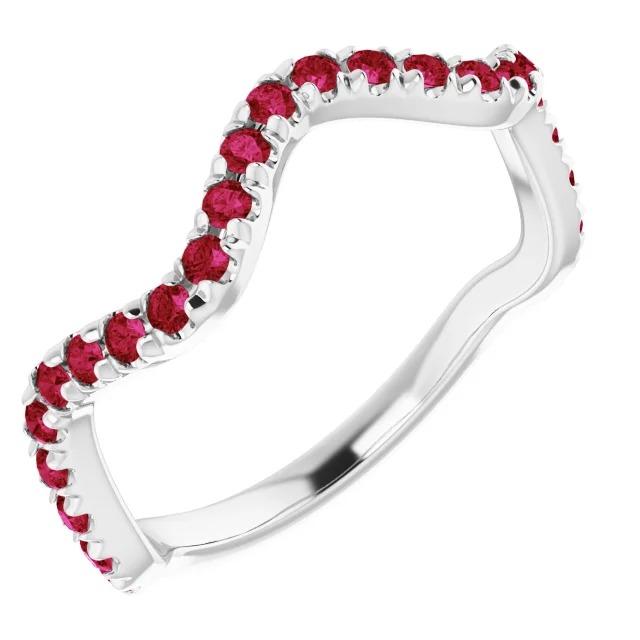 Wedding Band Red Ruby 1.20 Carats Gemstone Ring
