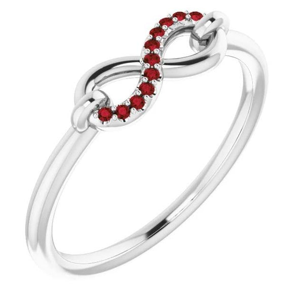 Wedding Infinity Band Females  Burma Ruby Jewelry Gemstone Ring