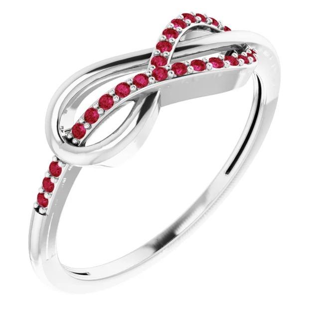 New Fancy Stylish Wedding Infinity Band Round Rubies   Band