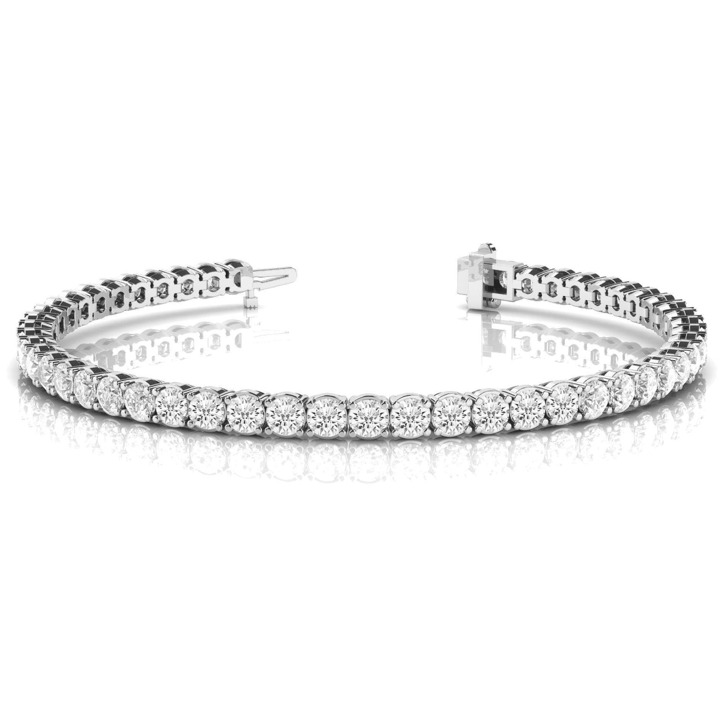 Wg 14K 7.50 Carats Round Cut Sparkling Diamonds Tennis Bracelet Tennis Bracelet