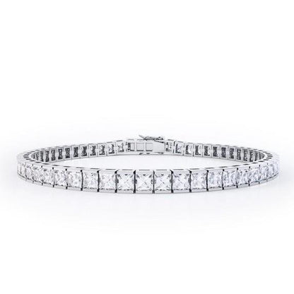 Wg 14K Princess Cut Sparkling 11.00 Carats Diamonds Tennis Bracelet Tennis Bracelet