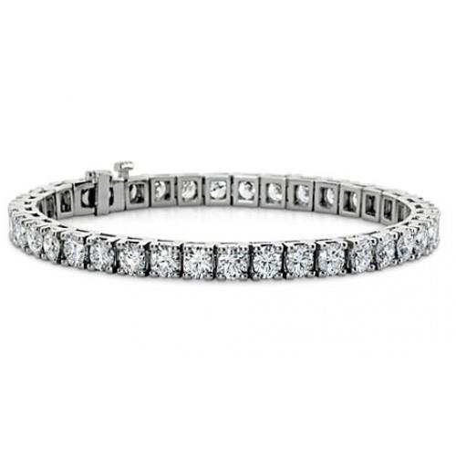 White Gold 10K Prong Set Round Cut 5.00 Carats Diamonds  Bracelet Tennis Bracelet