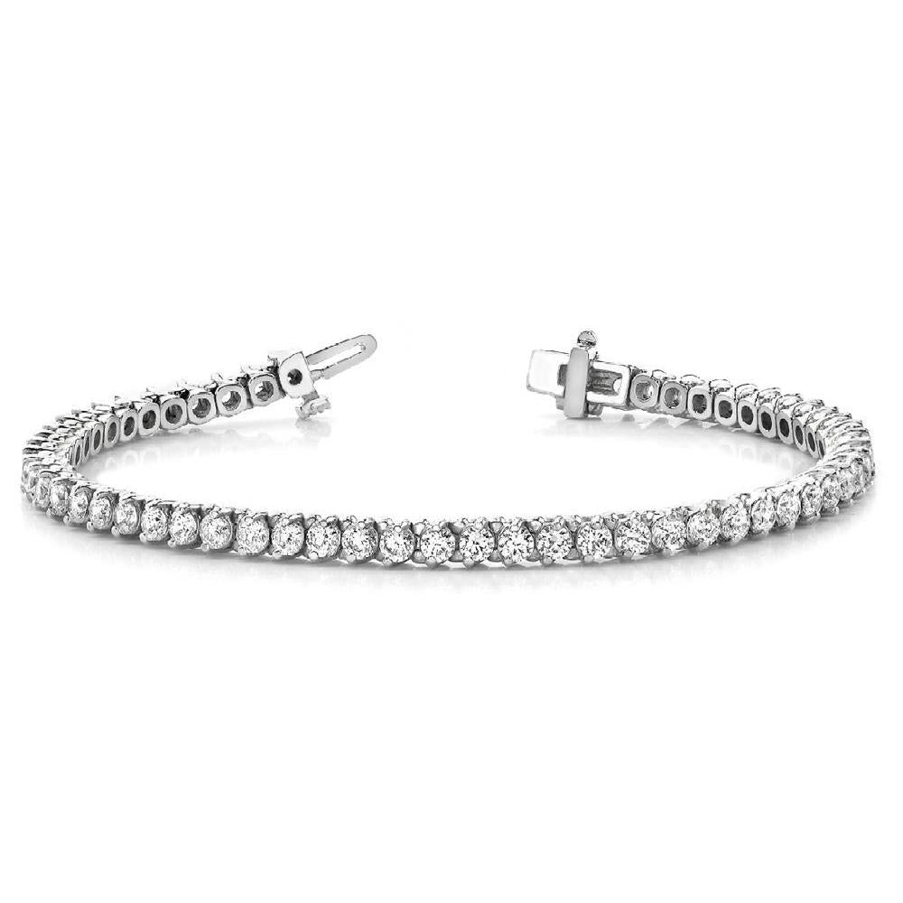 White Gold 10K Sparkling 6.20 Carats Round Cut Diamonds Bracelet New Tennis Bracelet