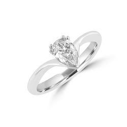 Solitaire Pear Cut 2 Carat Diamond Engagement Ring