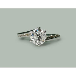 Genuine   Round Diamond Anniversary Ring  1.36 Carats Jewelry New White Gold 14K