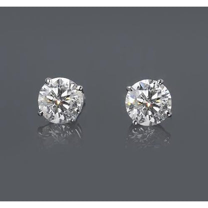  prong Style Wedding  Stud Earrings White Gold Diamond