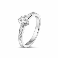 White Gold 14K 1.75 Carats Round Cut Diamonds Engagement Ring New