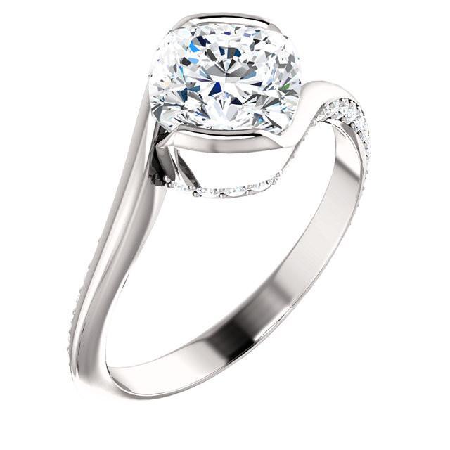 White Gold Cushion Diamond Engagement Anniversary Ring New Anniversary Ring