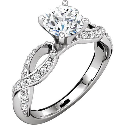 Woman's White Gold Weeding Anniversary  White Gold Round Diamonds Engagement Anniversary Ring Jewelry New Anniversary Ring