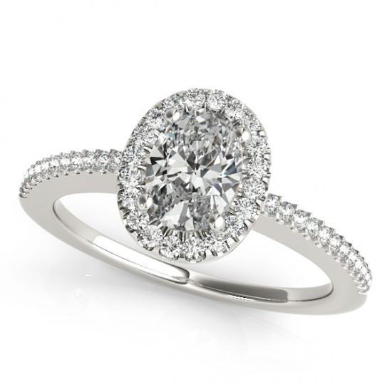 White Gold 14K 2 Carat Diamond Fancy Ring Engagement Anniversary Halo Jewelry Halo Ring