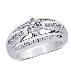 Real  Diamond Engagement Ring Sparkling Jewelry 2 Carats White Gold 14K
