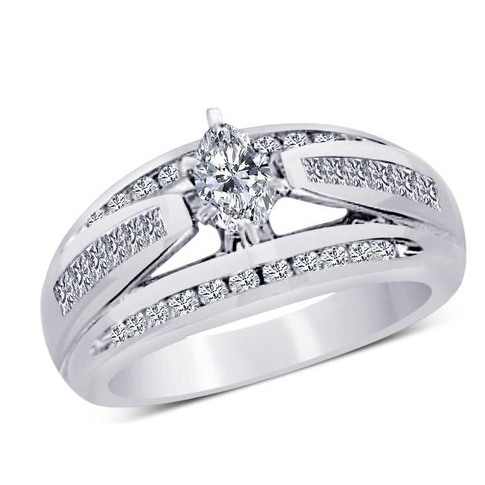 White Gold 14K 2 Carats Diamond Engagement Ring Sparkling Jewelry Engagement Ring