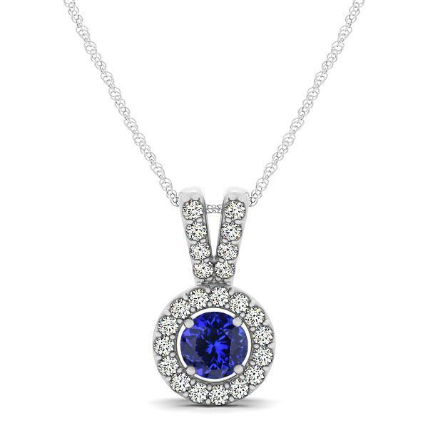 White Gold 14K 2.50 Ct Tanzanite With Diamonds Pendant Necklace New Gemstone Pendant