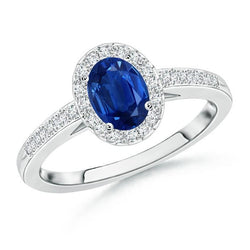 White Gold 14K 2.11 Carats Sapphire And Diamonds Anniversary Ring New