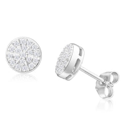 White Gold 14K 3.40 Carats Round Natural Earth Mined Diamond Women Stud Halo Earring New
