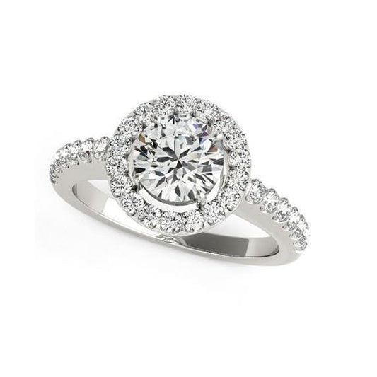 White Gold 14K 3.50 Carats Sparkling Diamonds Halo Engagement Ring New Halo Ring