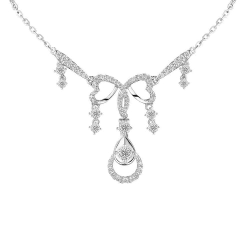 White Gold 14K 5.00 Ct Brilliant Cut Diamonds Women Necklace New Necklace