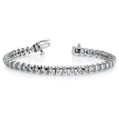 White Gold 14K 5.50 Carats Round Cut Natural Diamonds Tennis Bracelet Tennis Bracelet