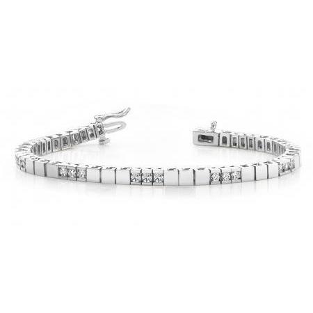 White Gold 14K 2.70 Carats Round Diamonds Tennis Bracelet Jewelry Tennis Bracelet
