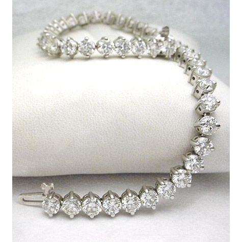 White Gold 14K 6 Ct Prong Set Round Diamond Tennis Bracelet Solid Tennis Bracelet