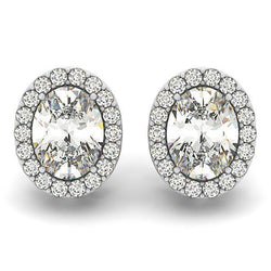 White Gold 14K 7.10 Carats Round Brilliant Cut Natural Earth Mined Diamonds Stud Earrings