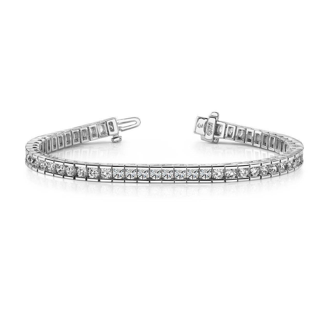 White Gold 14K 9 Ct Gorgeous Round Cut Diamonds Tennis Bracelet New Tennis Bracelet