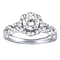 1.60 Carat Diamond Solitaire Ring With Accents White Gold 14K
