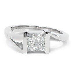 3 Ct Princess Cut Diamond Engagement Ring White Gold 14K