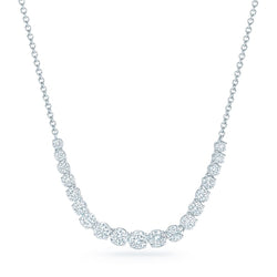 White Gold 14K Brilliant Cut 11 Carats Diamonds Women Necklace