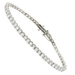 Real White Gold 14K Diamond Tennis Bracelet Sparkling Jewelry 4.80 Ct
