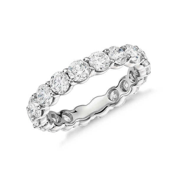 White Gold 14K Engagement Band Ring Round 4.00 Carats Diamond Eternity Band